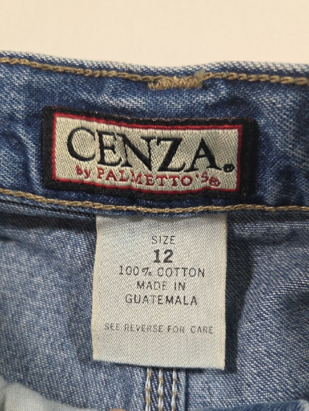 CENZA by Palmetto's Relaxed High-Waist Denim Bermudas Shorts Cotton Vintage 12 - Picture 2 of 10